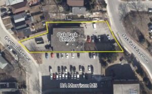 Aerial illustration of Oak Park property